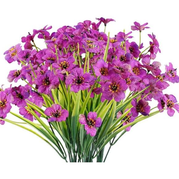 12 Bundles Artificial Flowers Outdoor UV Resistant Fake Flowers No Fade Plants - Picture 1 of 7